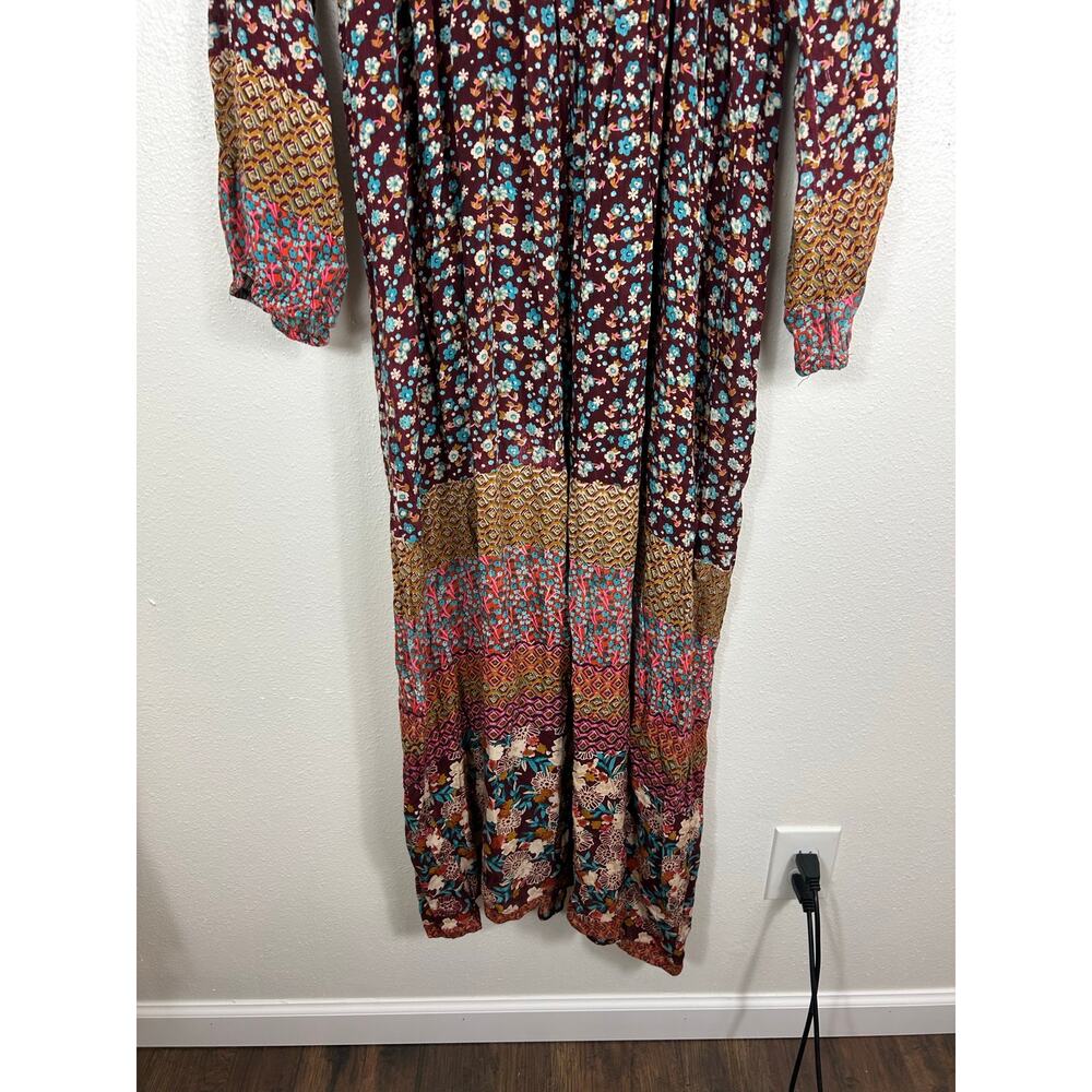 Raga NWT Tuscan Sunset Burgundy Maxi Dress Small Boho - Picture 3 of 8